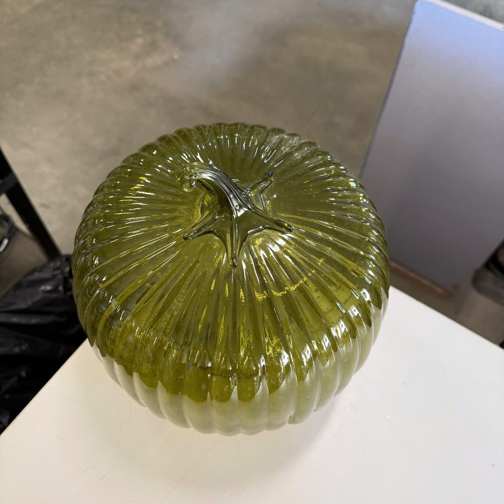 Big Green Glass Pumpkin