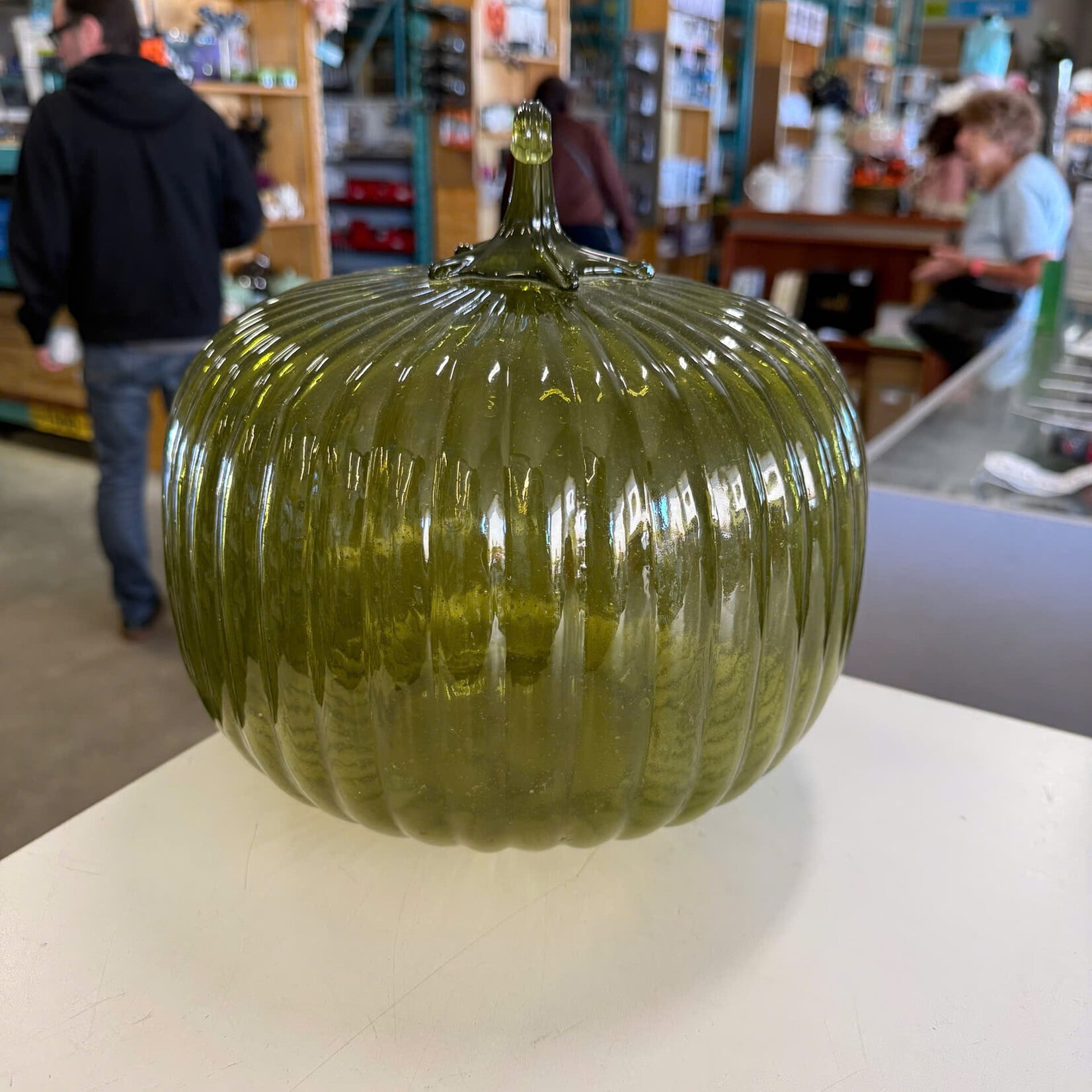 Big Green Glass Pumpkin