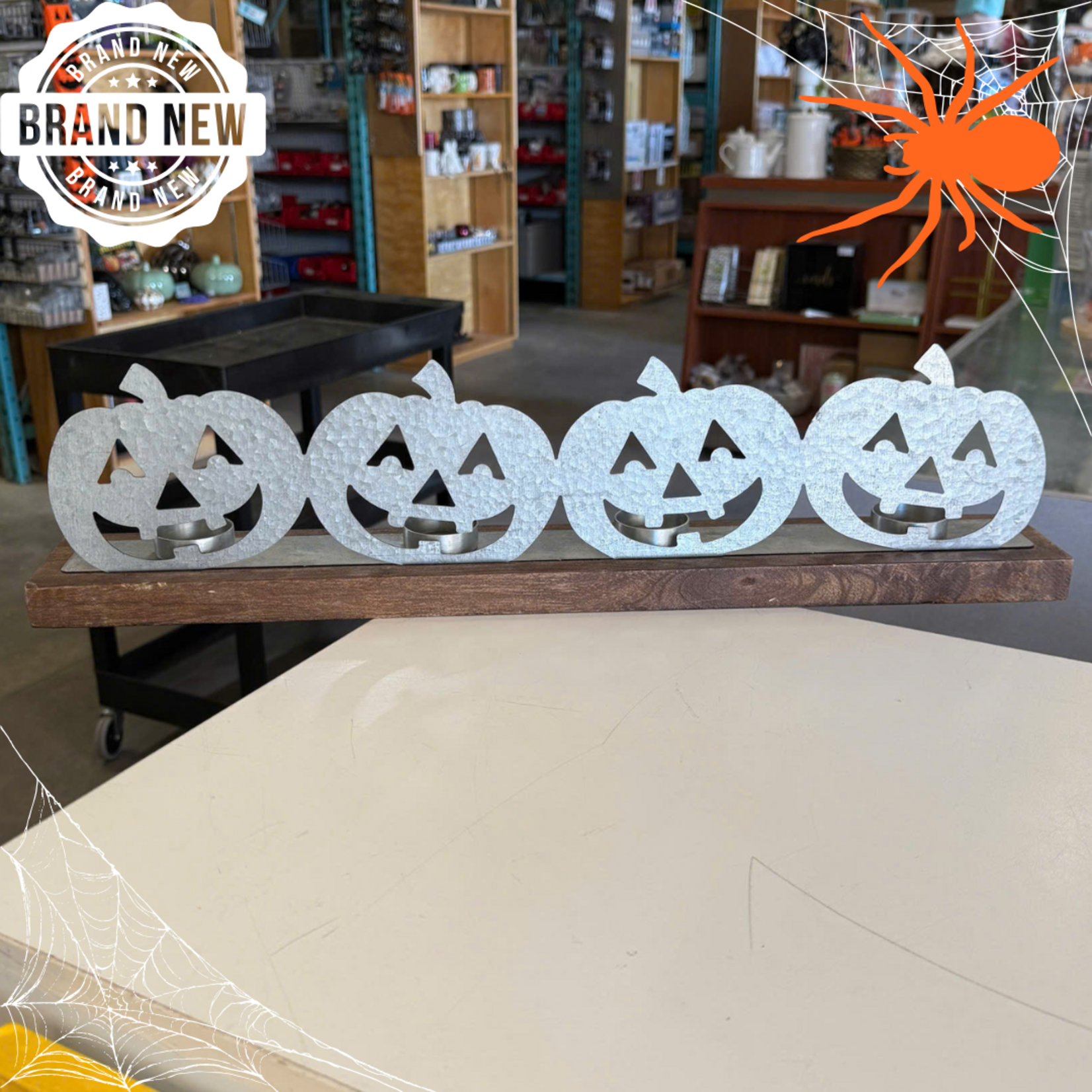 Metal Pumpkin Candle Holder