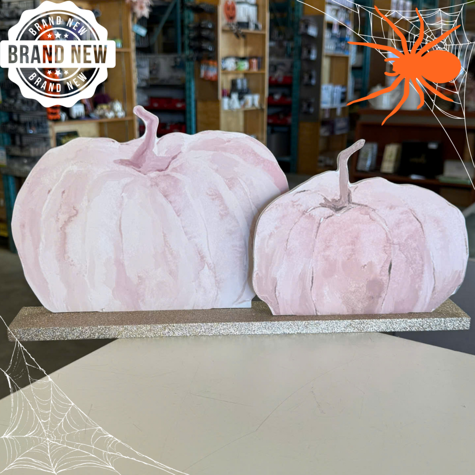 Wooden Pink Pumpkin Decoration