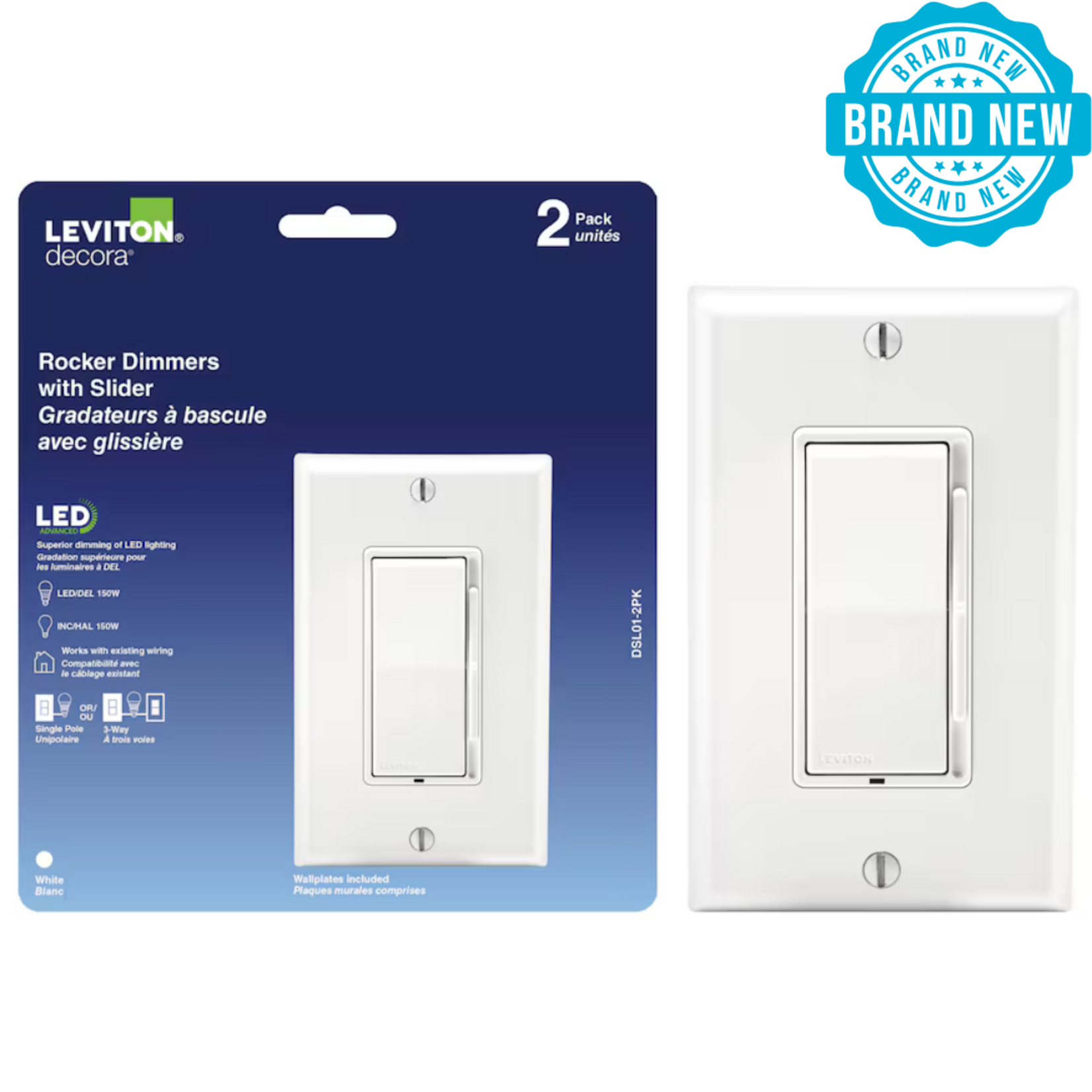 Rocker Dimmers w. Slider