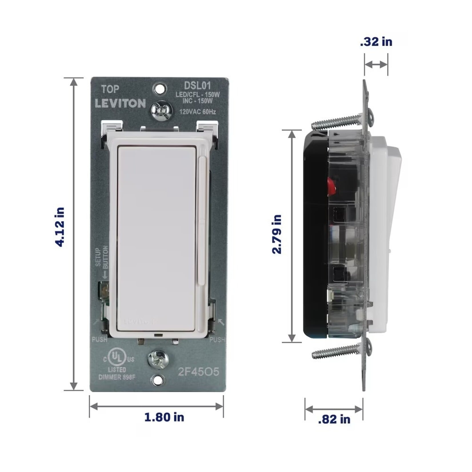 Rocker Dimmers w. Slider