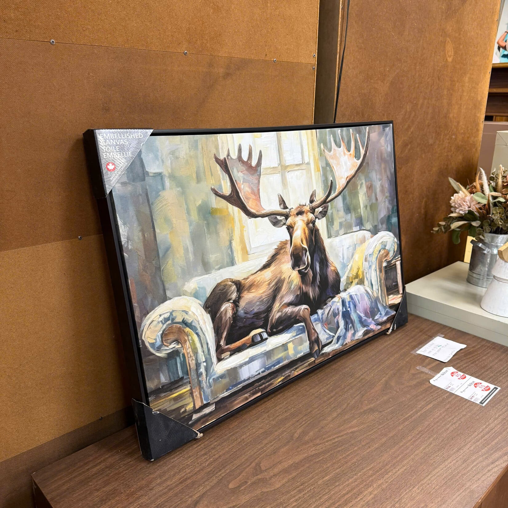 Moose Couch Canvas Art