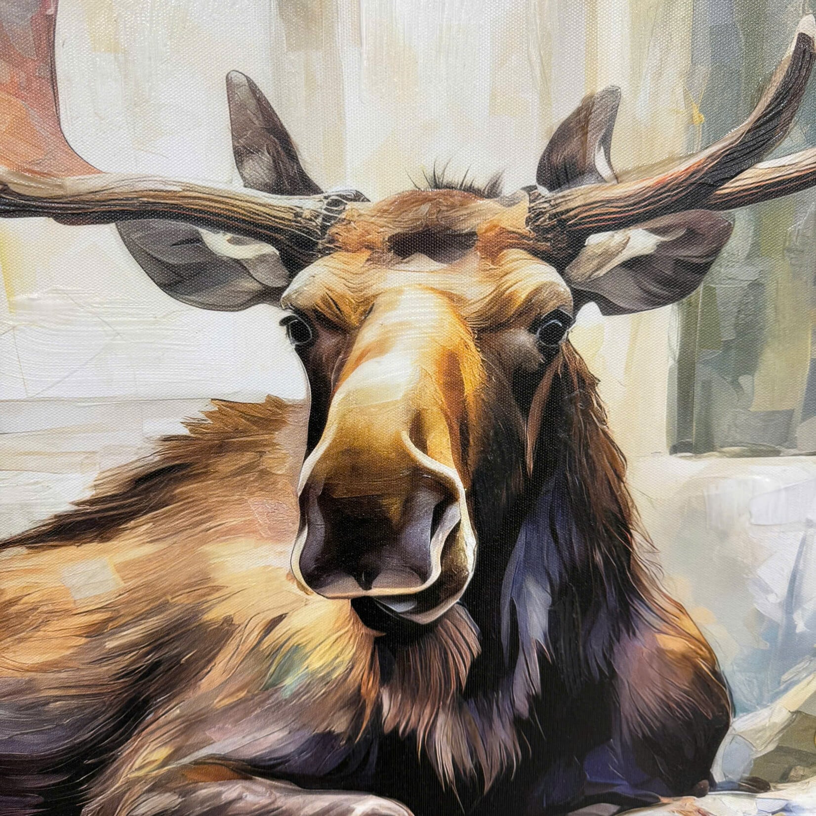 Moose Couch Canvas Art