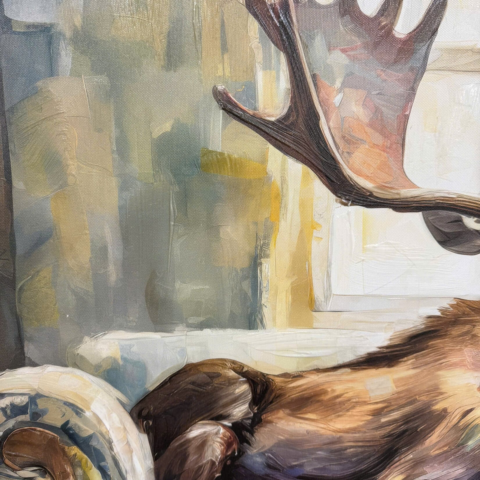 Moose Couch Canvas Art
