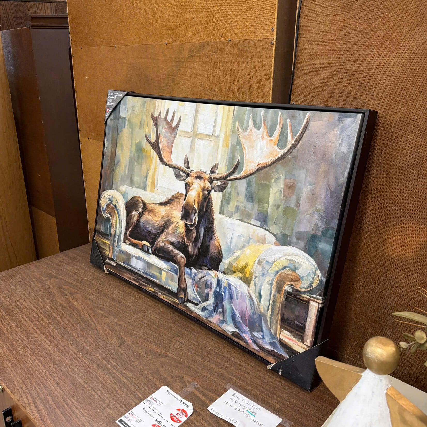 Moose Couch Canvas Art