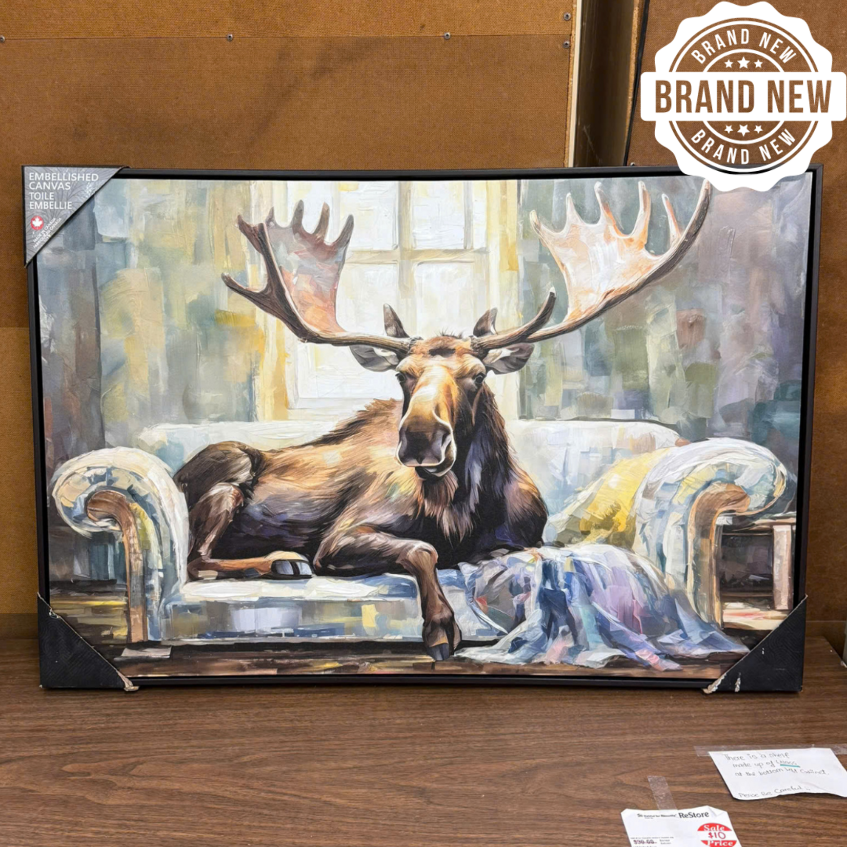 Moose Couch Canvas Art