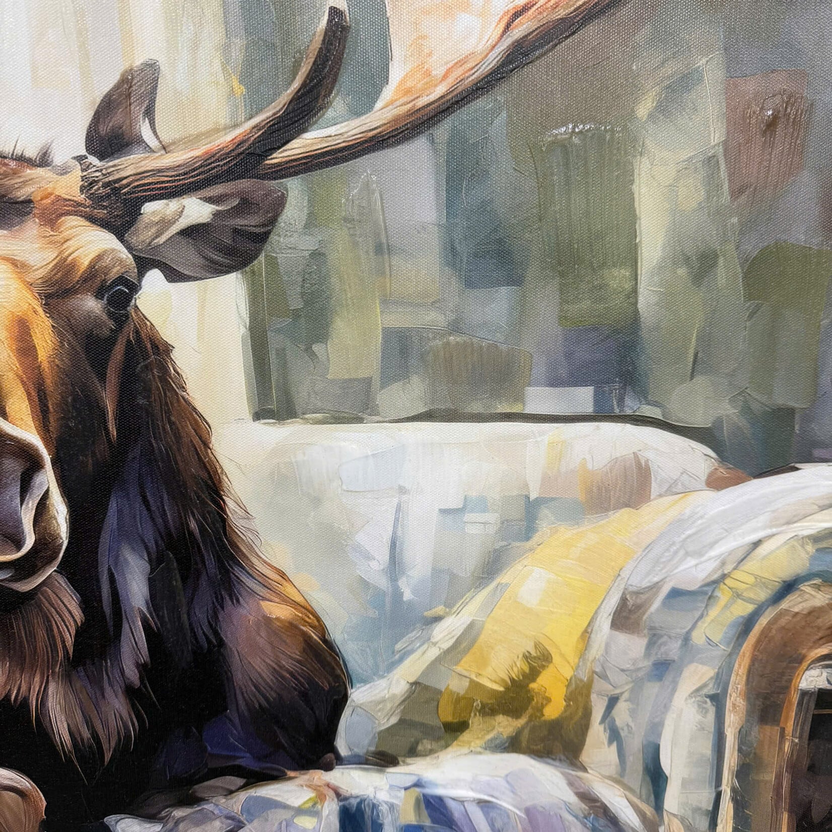 Moose Couch Canvas Art