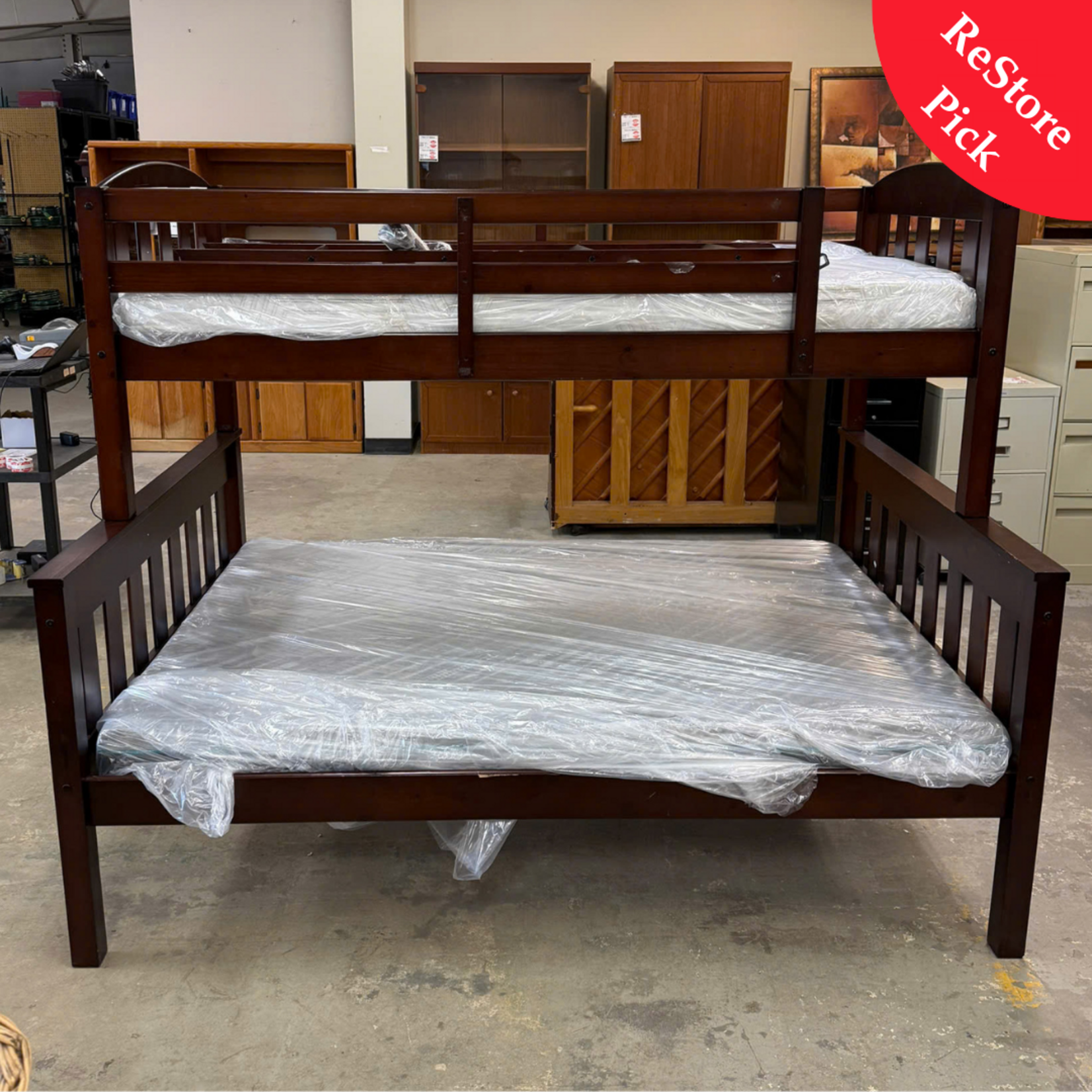 Red Wooden Bunk Bed