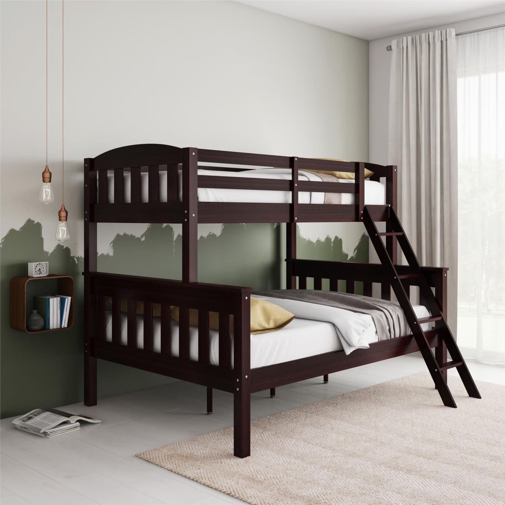 Red Wooden Bunk Bed