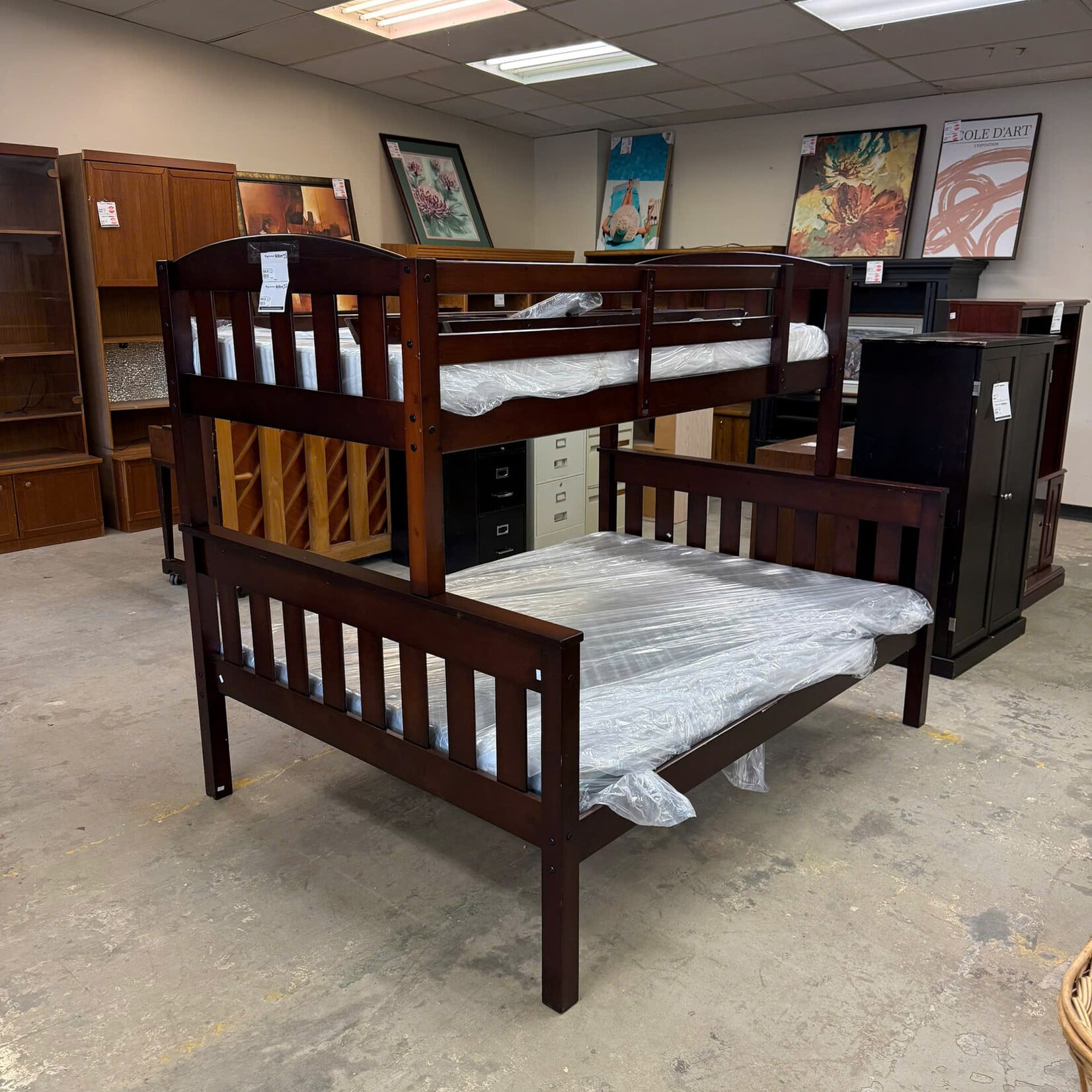 Red Wooden Bunk Bed