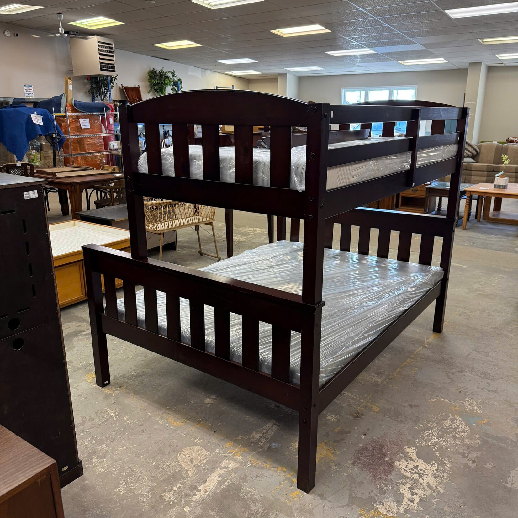 Red Wooden Bunk Bed