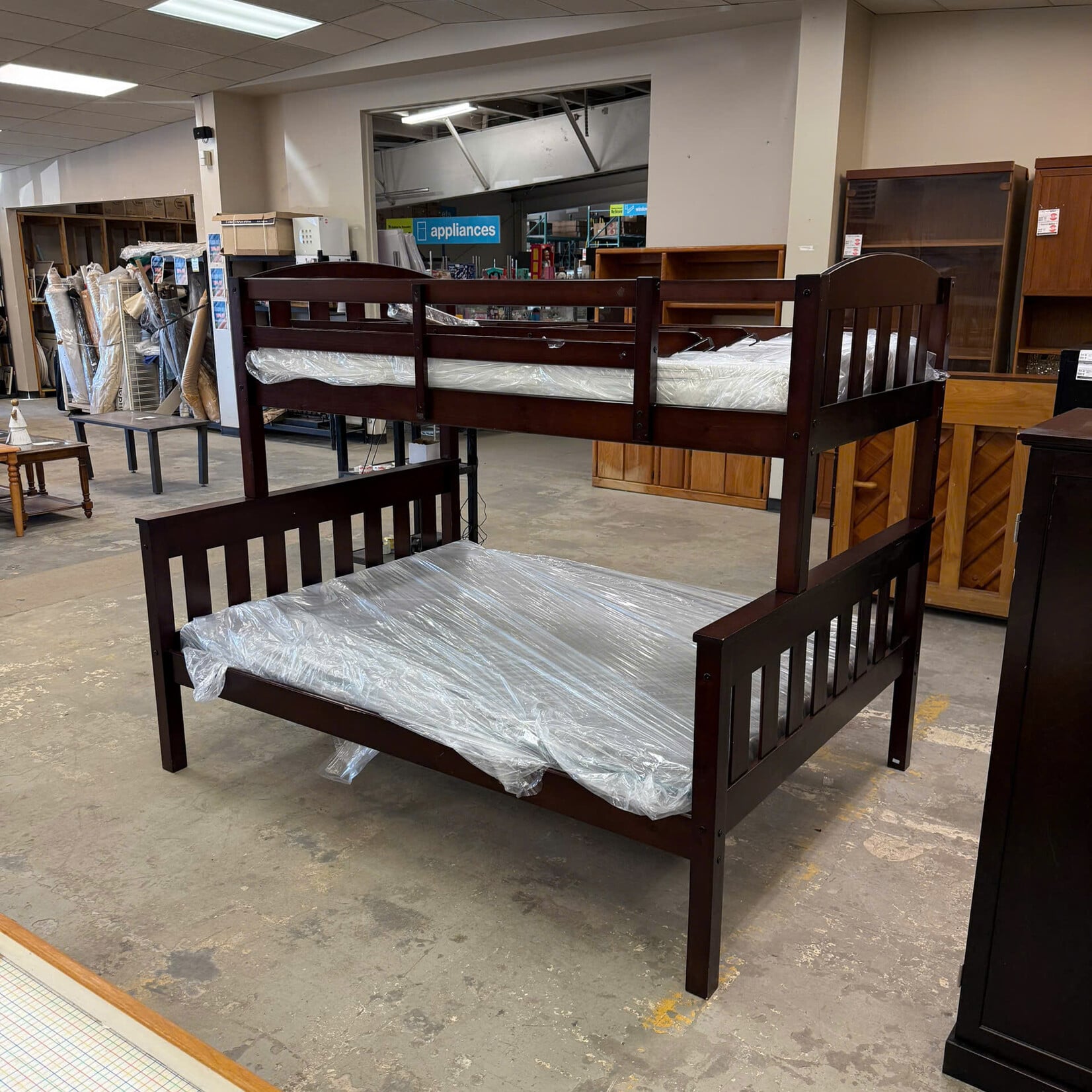 Red Wooden Bunk Bed