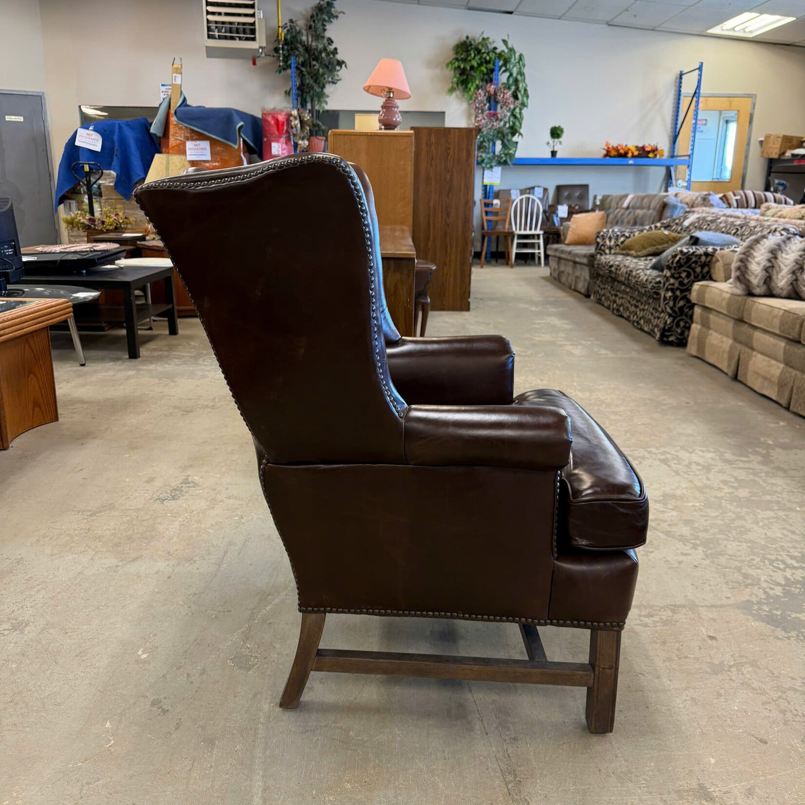 Leather Wing Back Chair