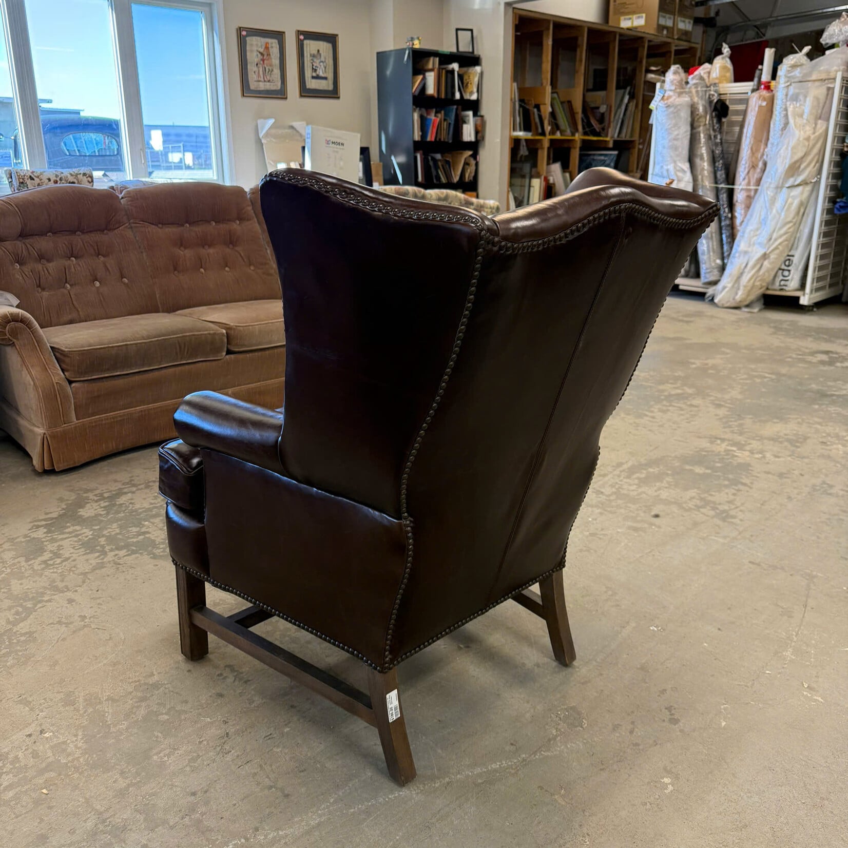 Leather Wing Back Chair