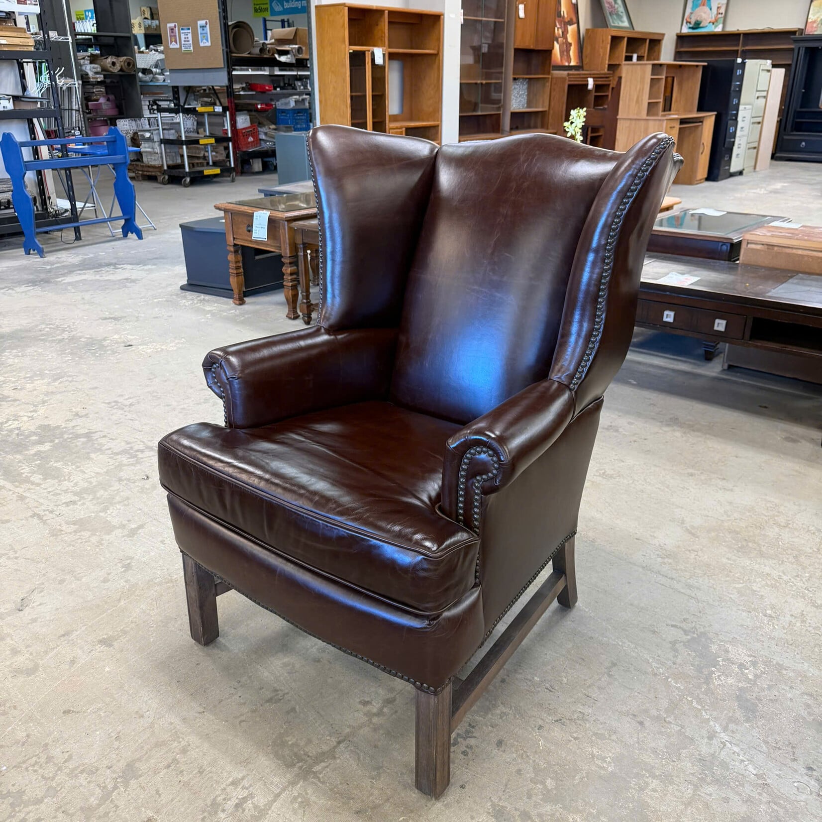 Leather Wing Back Chair