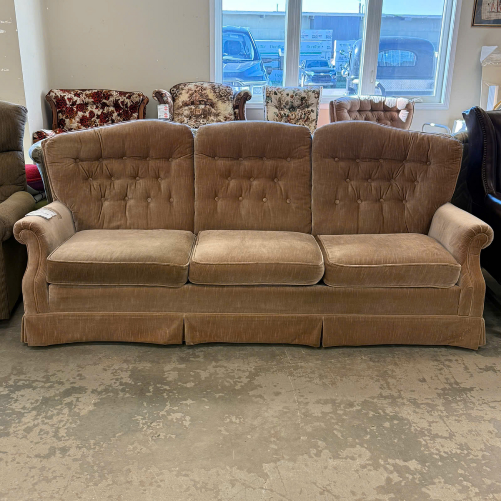 3 Cushioned Brown Couch