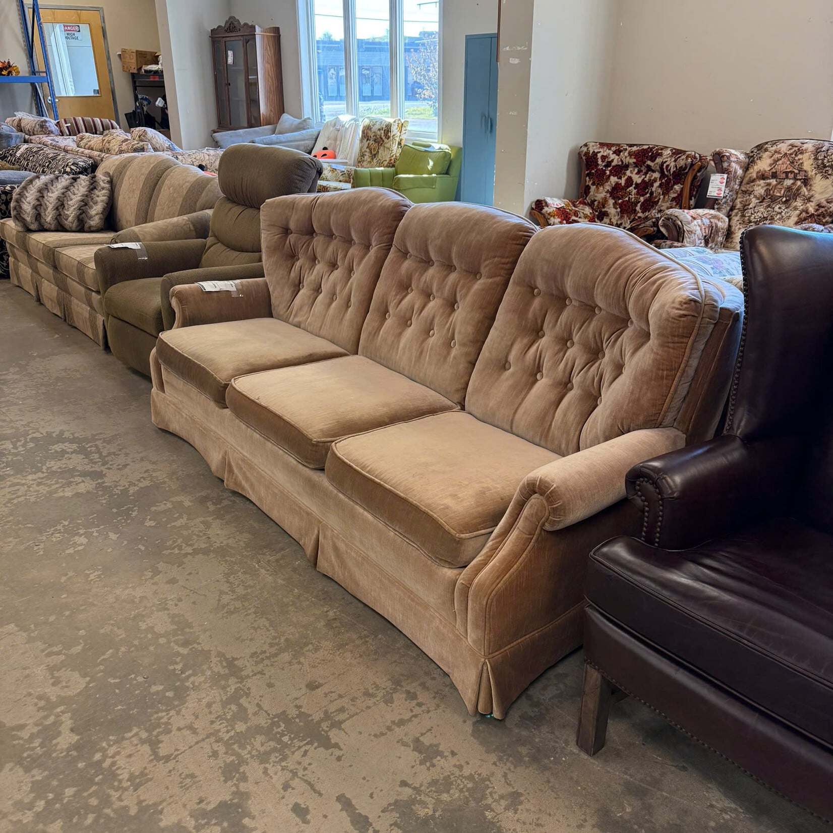 3 Cushioned Brown Couch