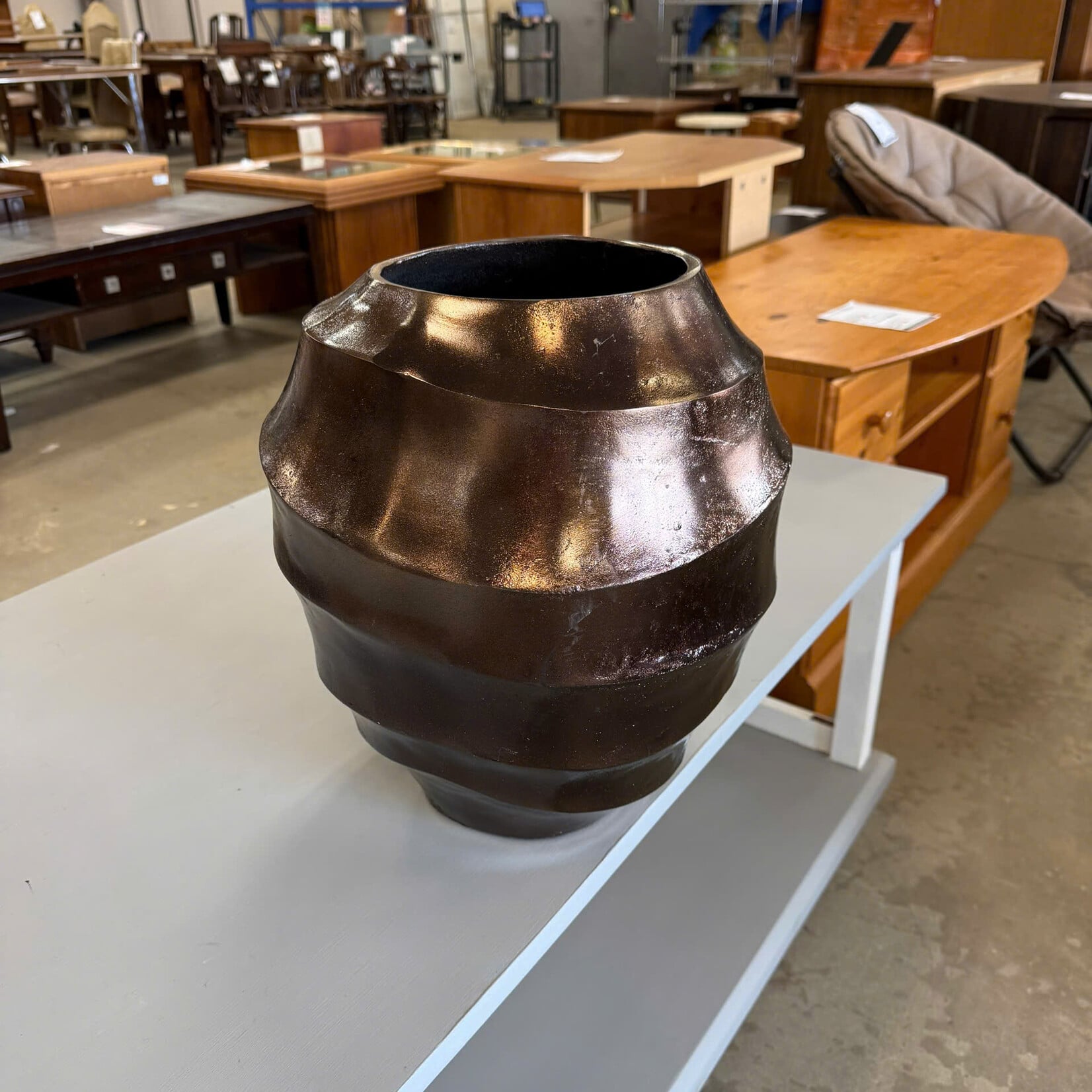 Bronze Finish Metal Vase