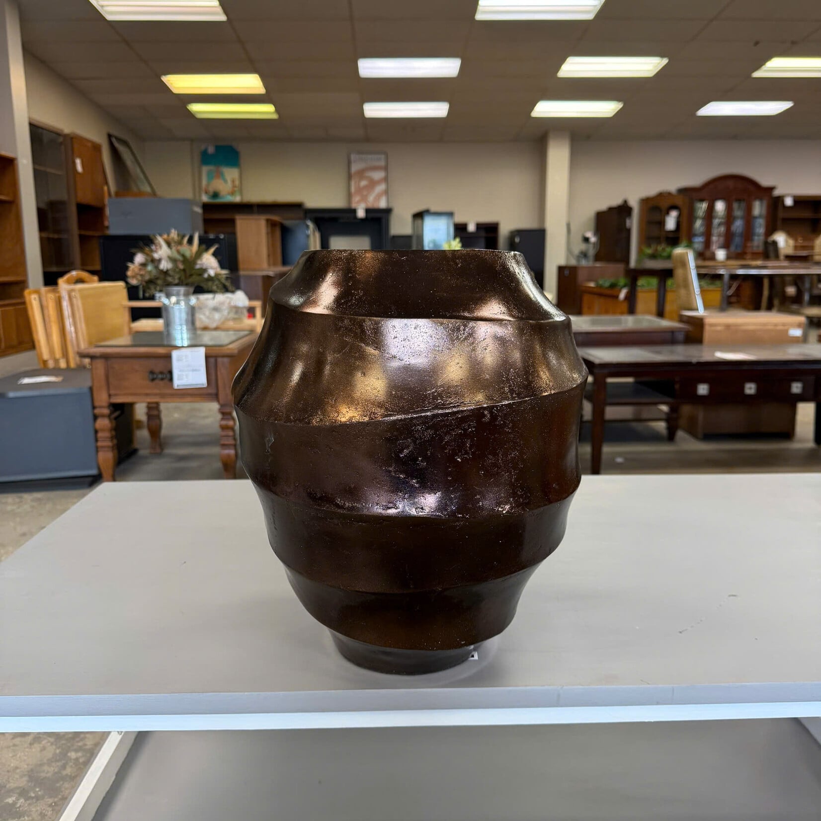 Bronze Finish Metal Vase