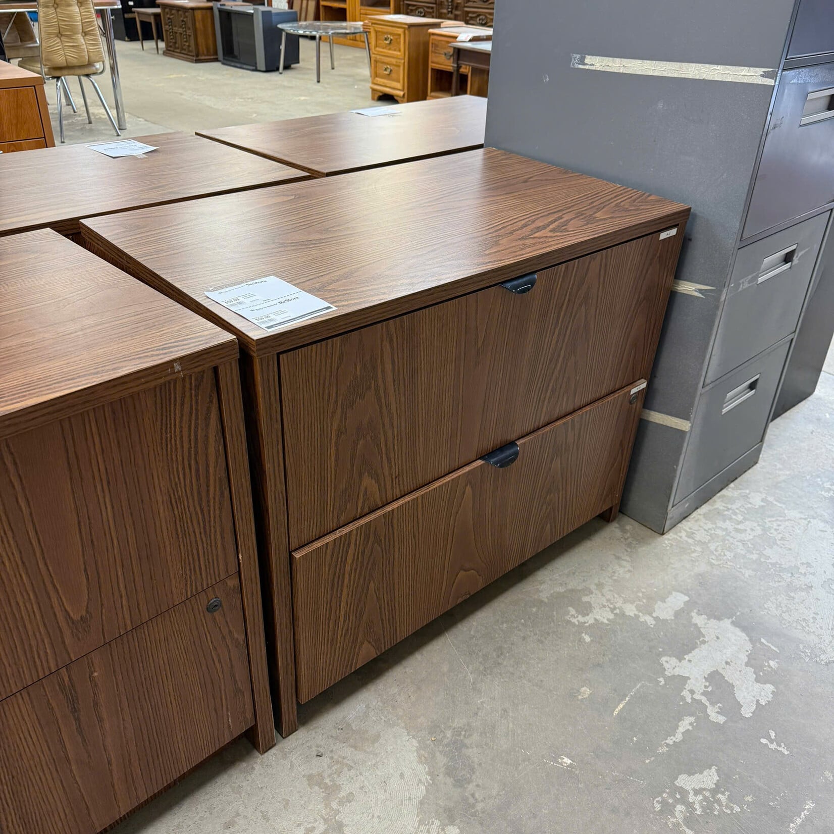 Brown Veneer Filing Cabinet
