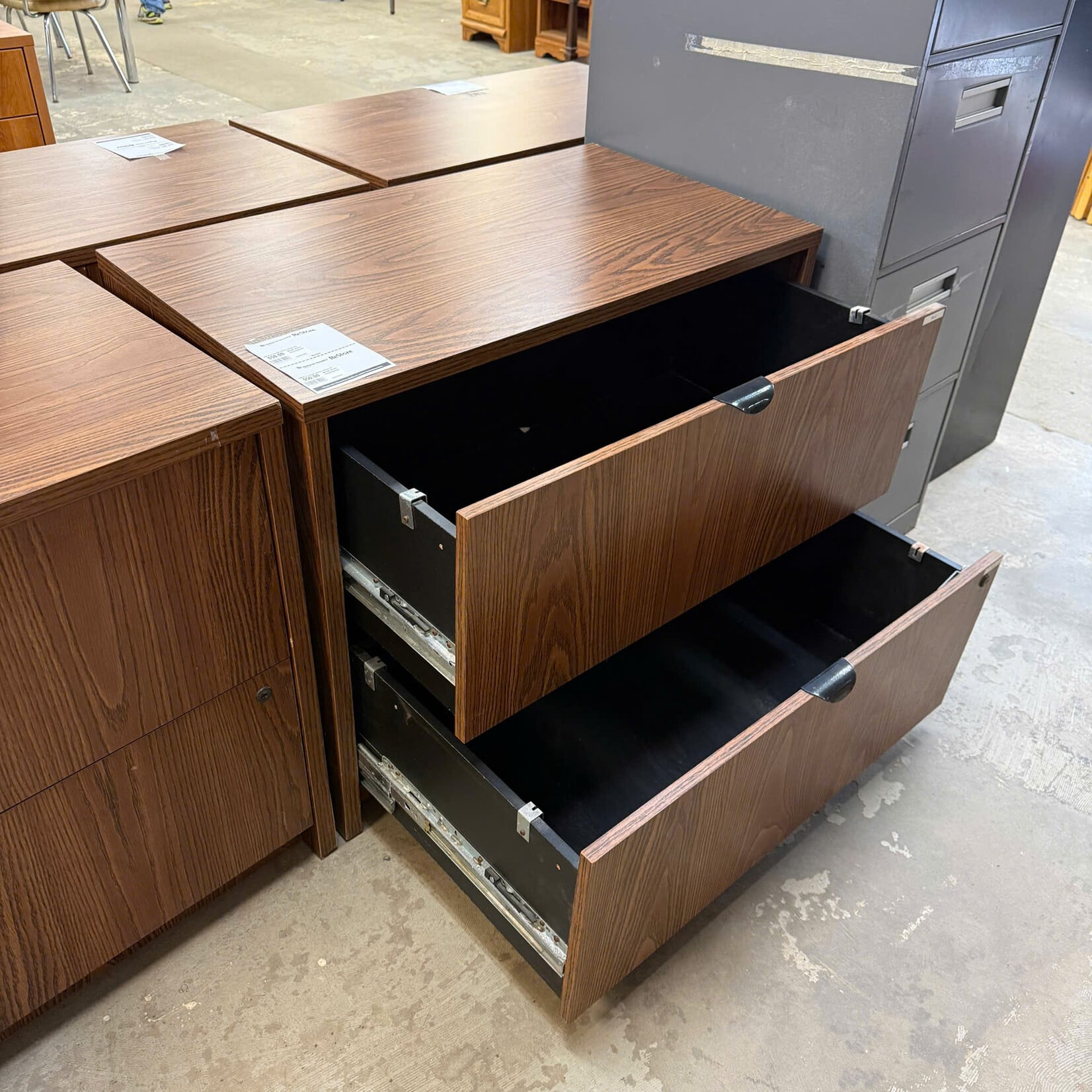 Brown Veneer Filing Cabinet