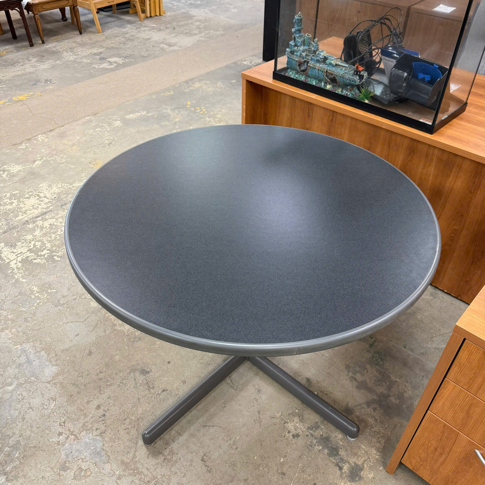 42" Round Dark Gray Table