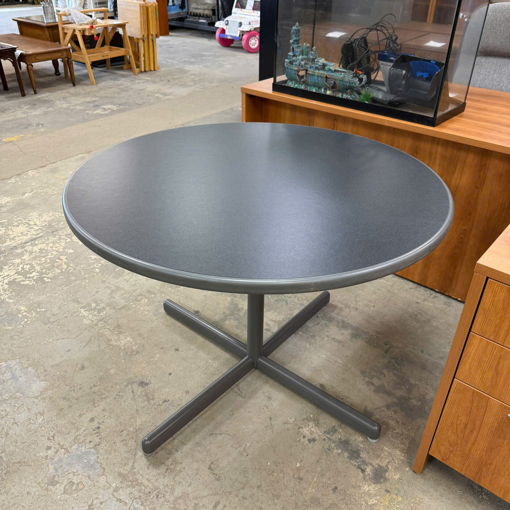 42" Round Dark Gray Table