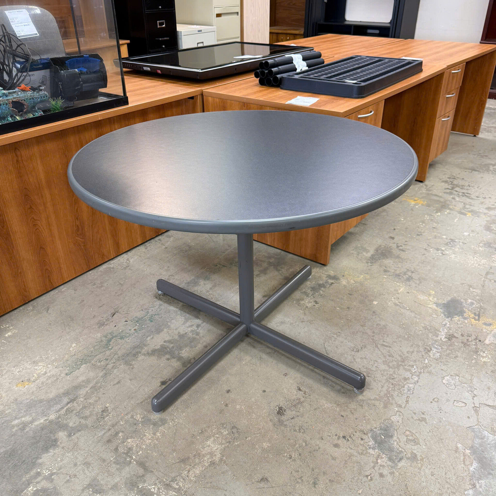 42" Round Dark Gray Table
