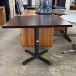 35.5" Coffee Brown Square Table