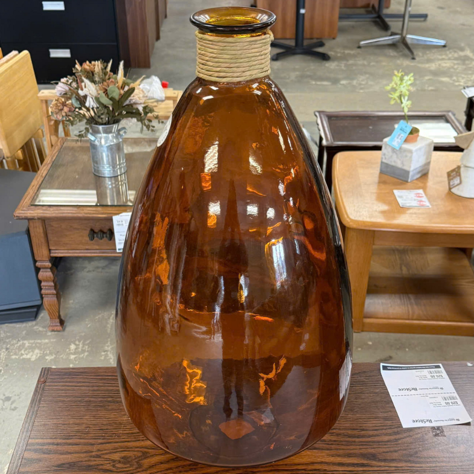 Brown/Orange Glass Vase