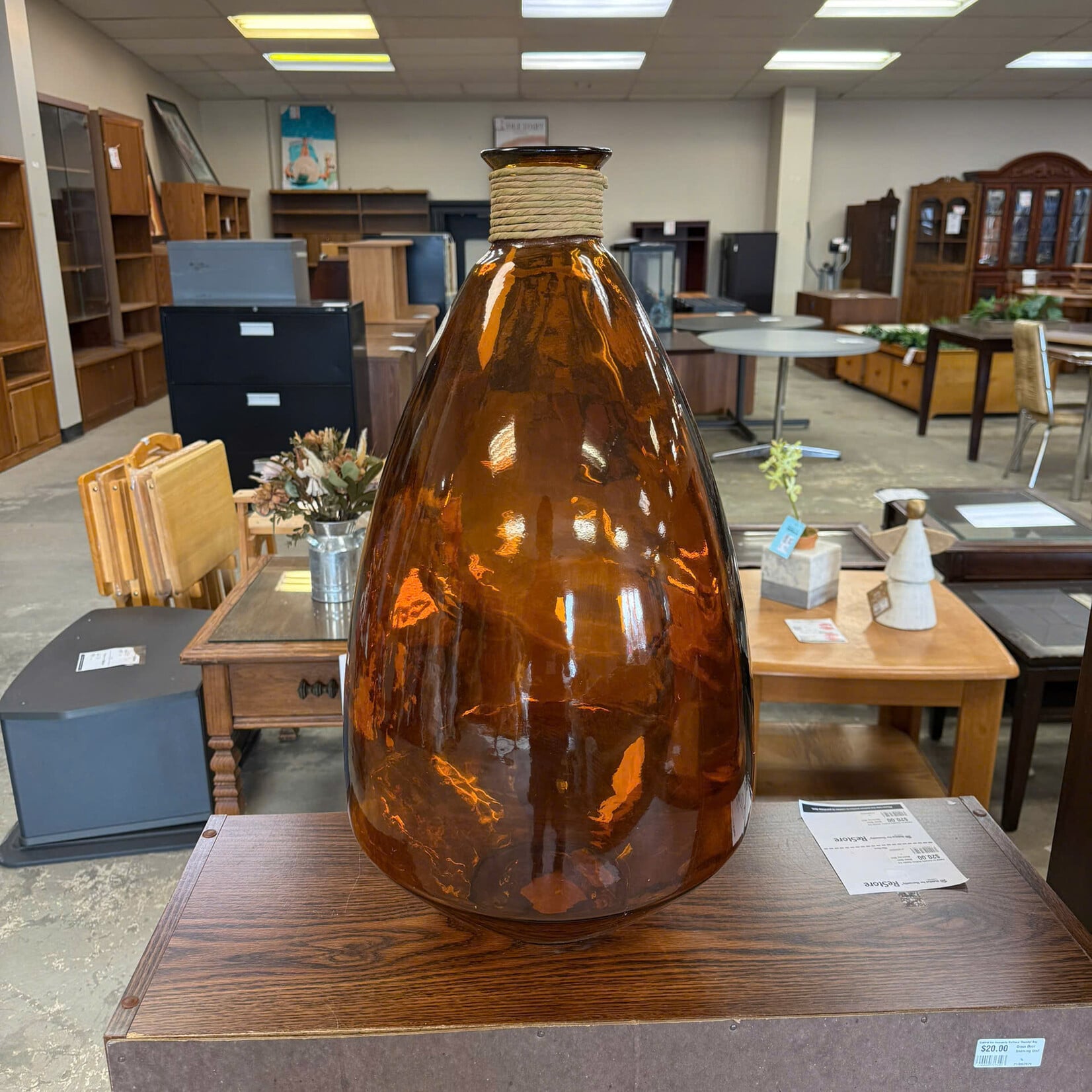 Brown/Orange Glass Vase