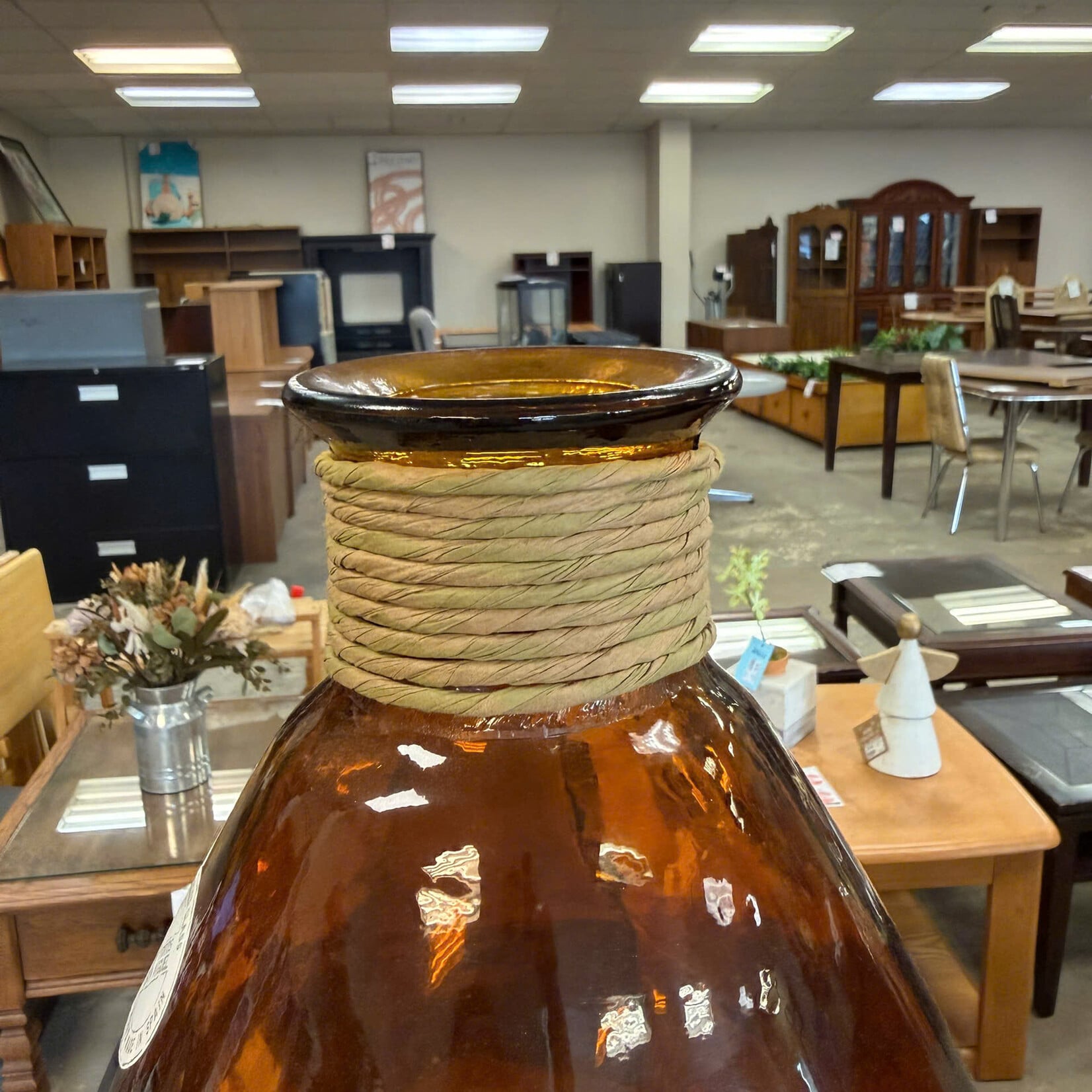 Brown/Orange Glass Vase
