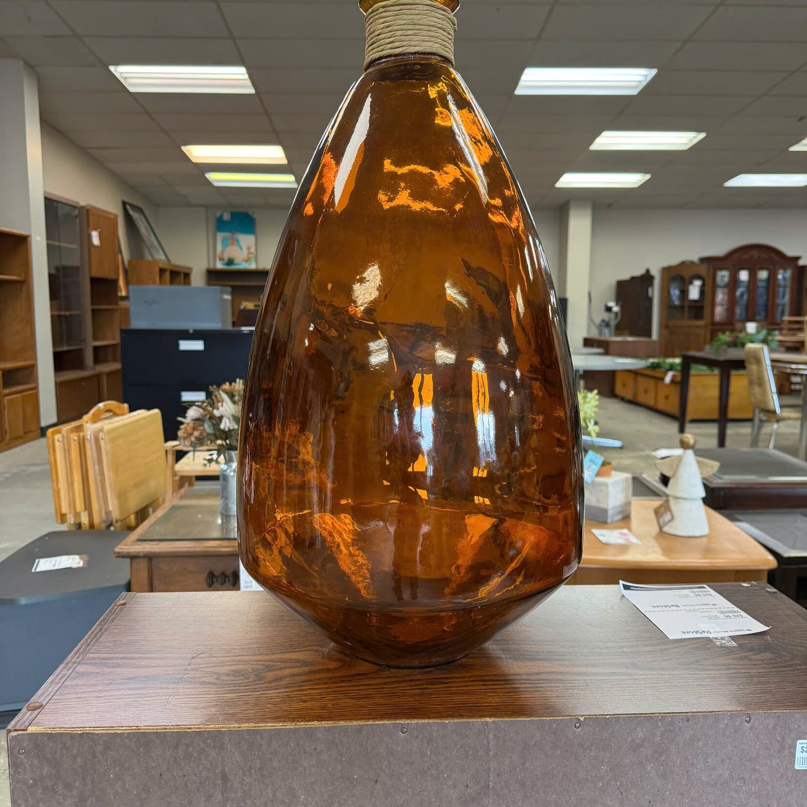 Brown/Orange Glass Vase
