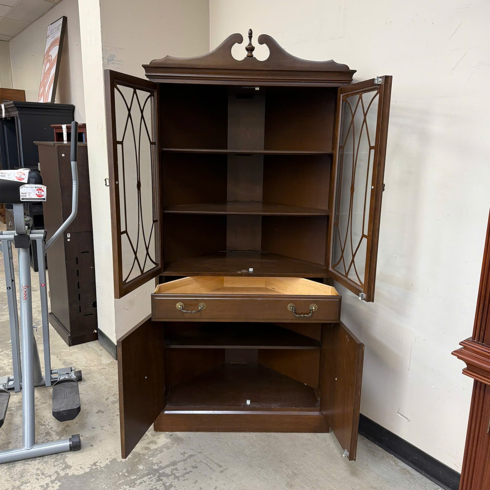 Corner Antique China Cabinet