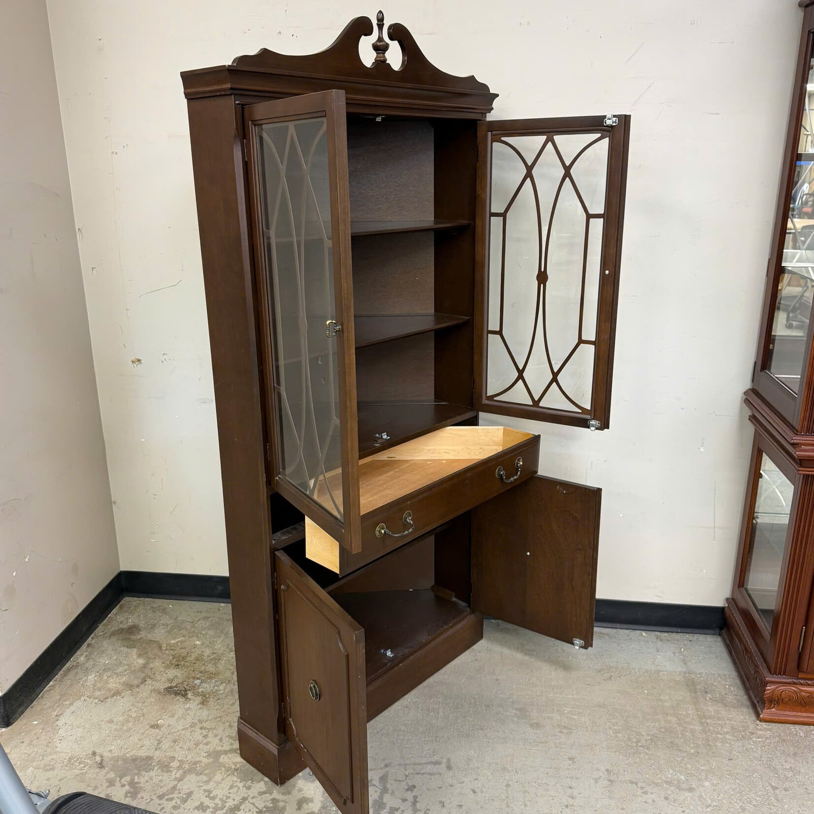 Corner Antique China Cabinet