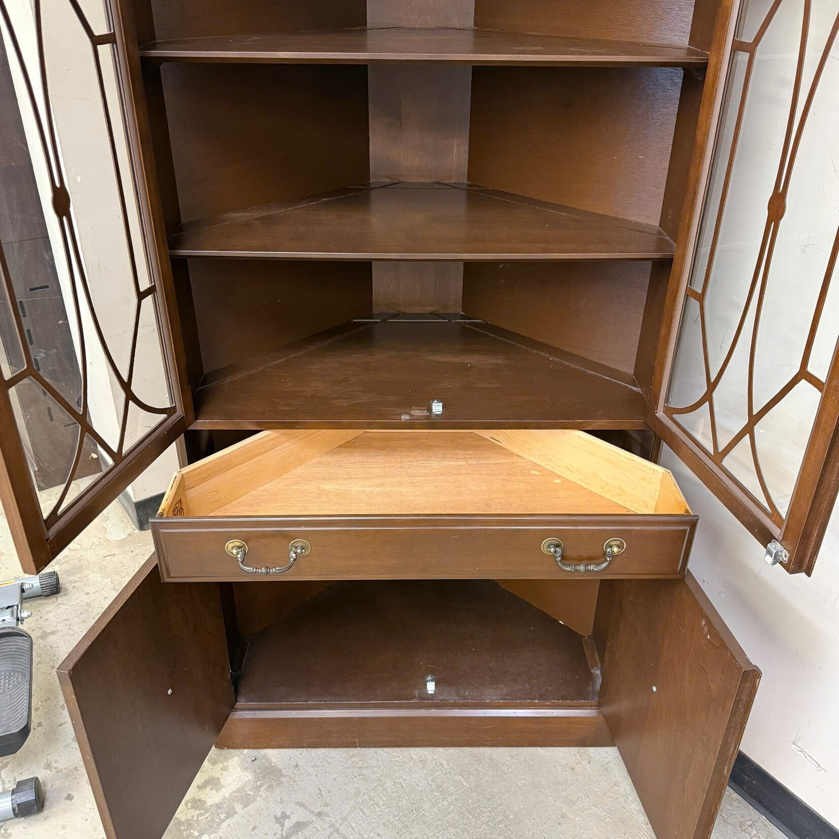 Corner Antique China Cabinet