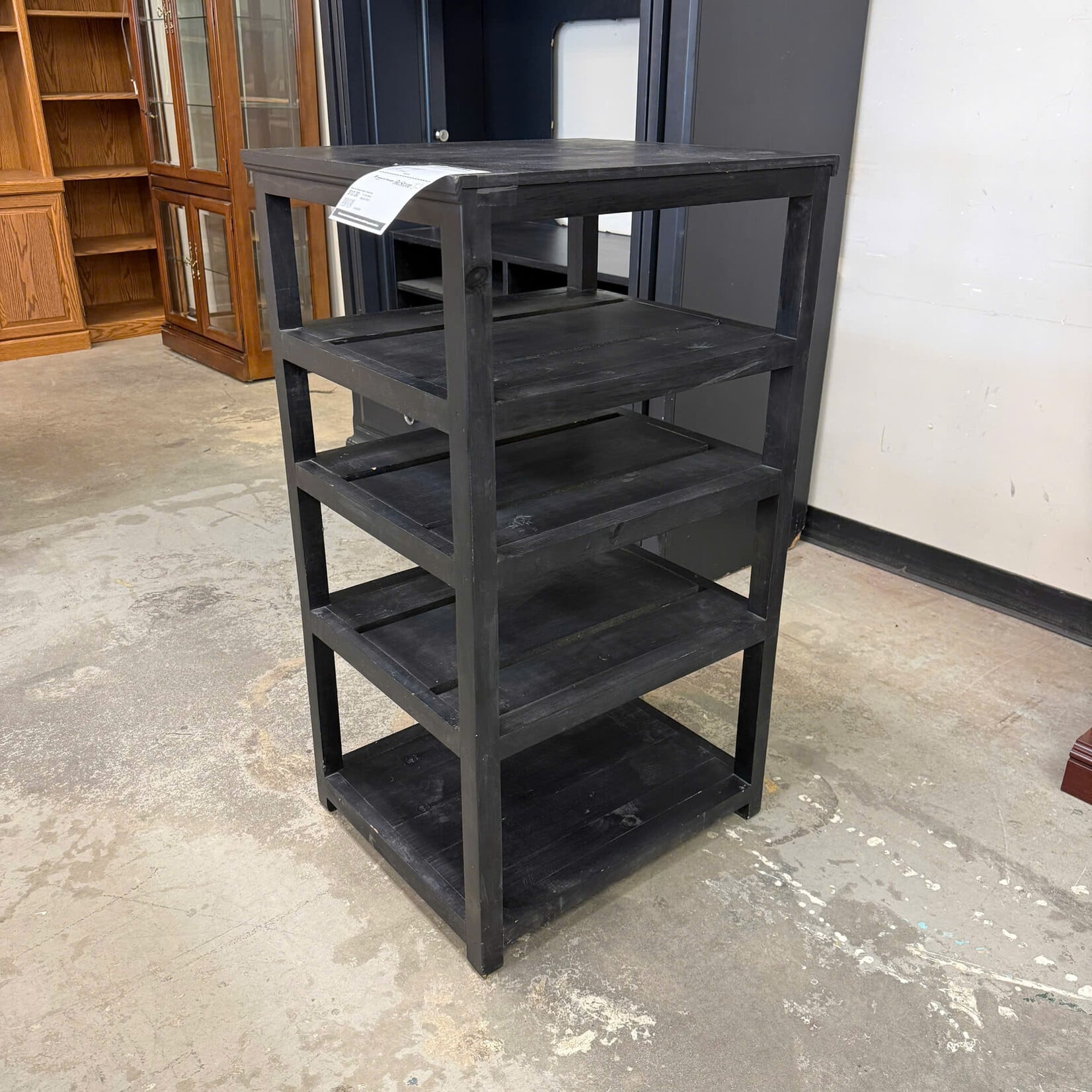 5-tier Black Wooden Shelf