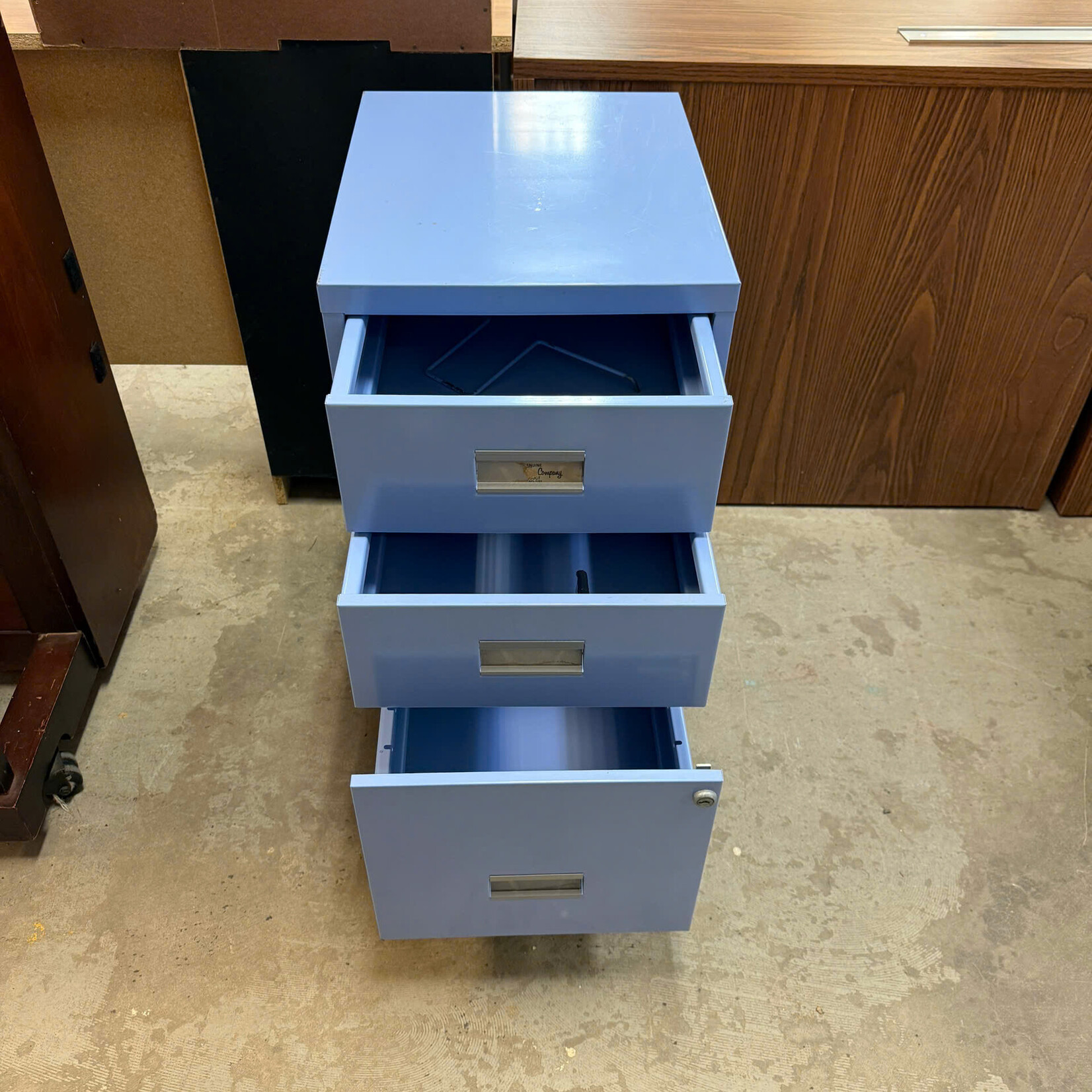3 Drawers Blue Filing Cabinet