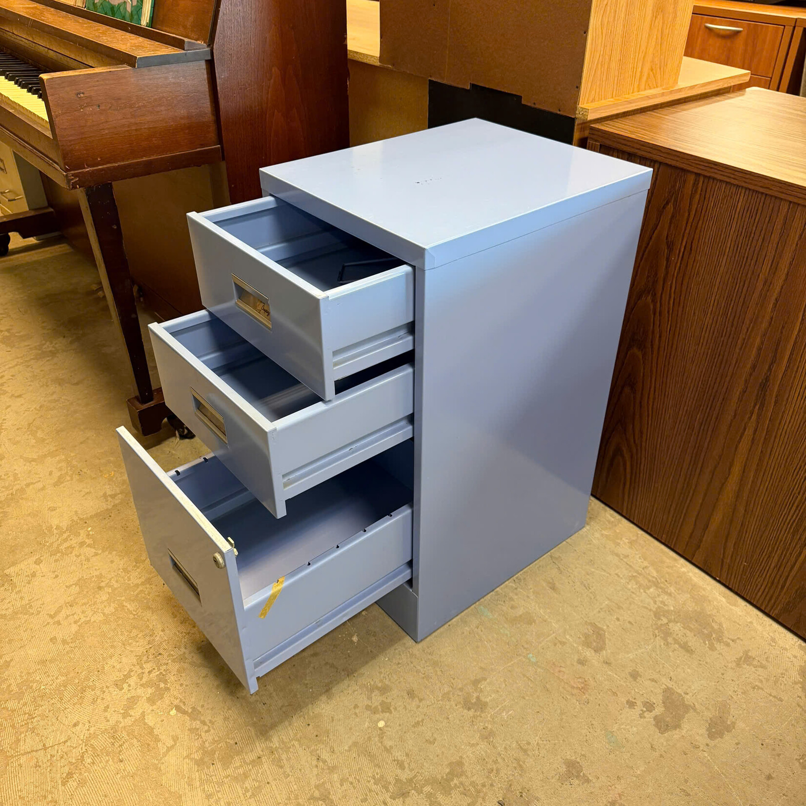 3 Drawers Blue Filing Cabinet