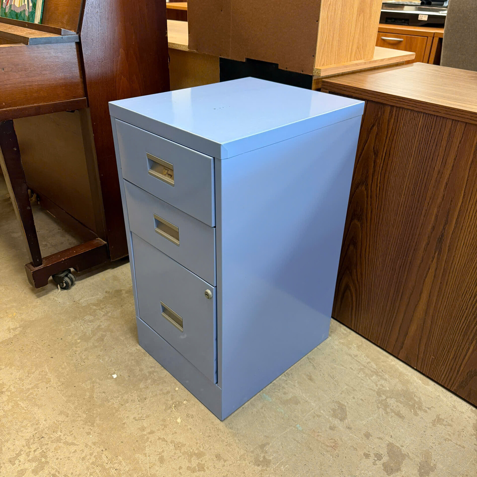 3 Drawers Blue Filing Cabinet