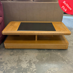 Wooden Table with Glasstop