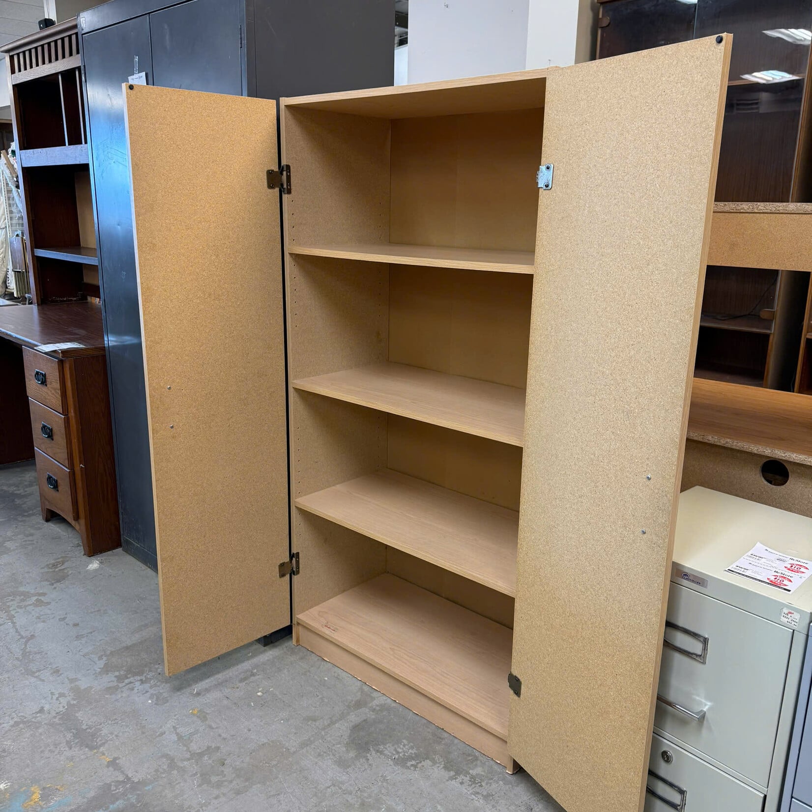 Wooden Beige Shelving Unit