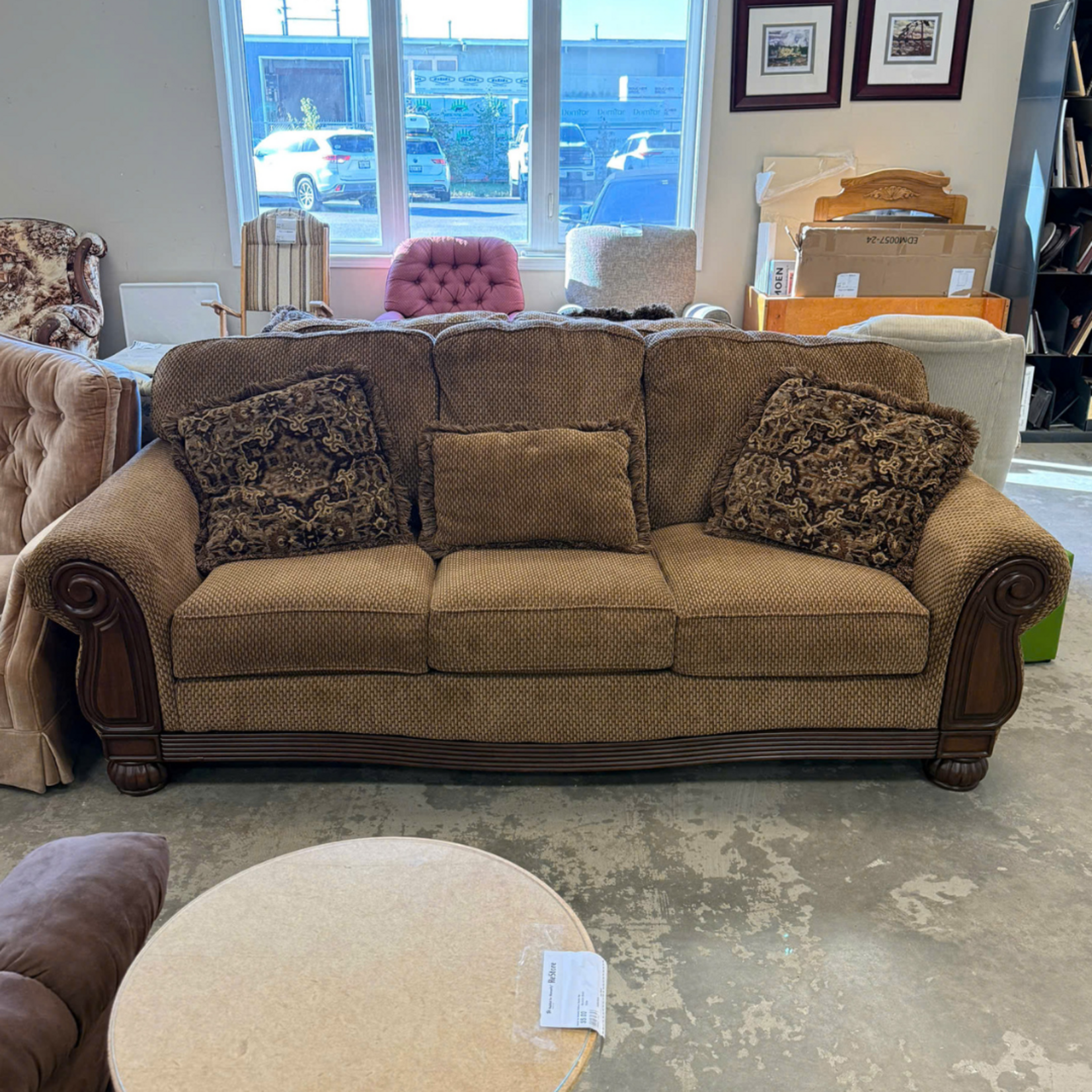 Brown Wood Trim Couch
