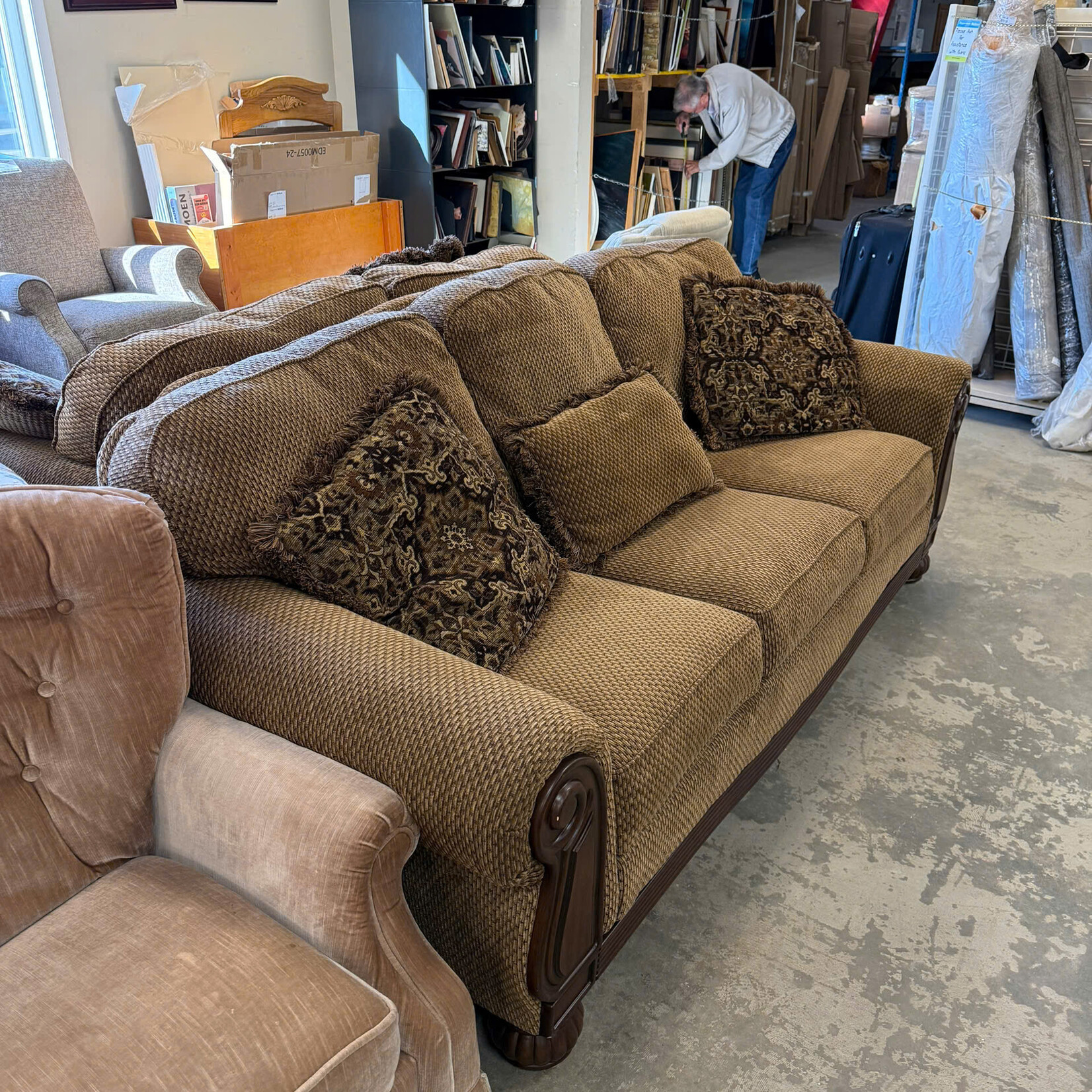 Brown Wood Trim Couch