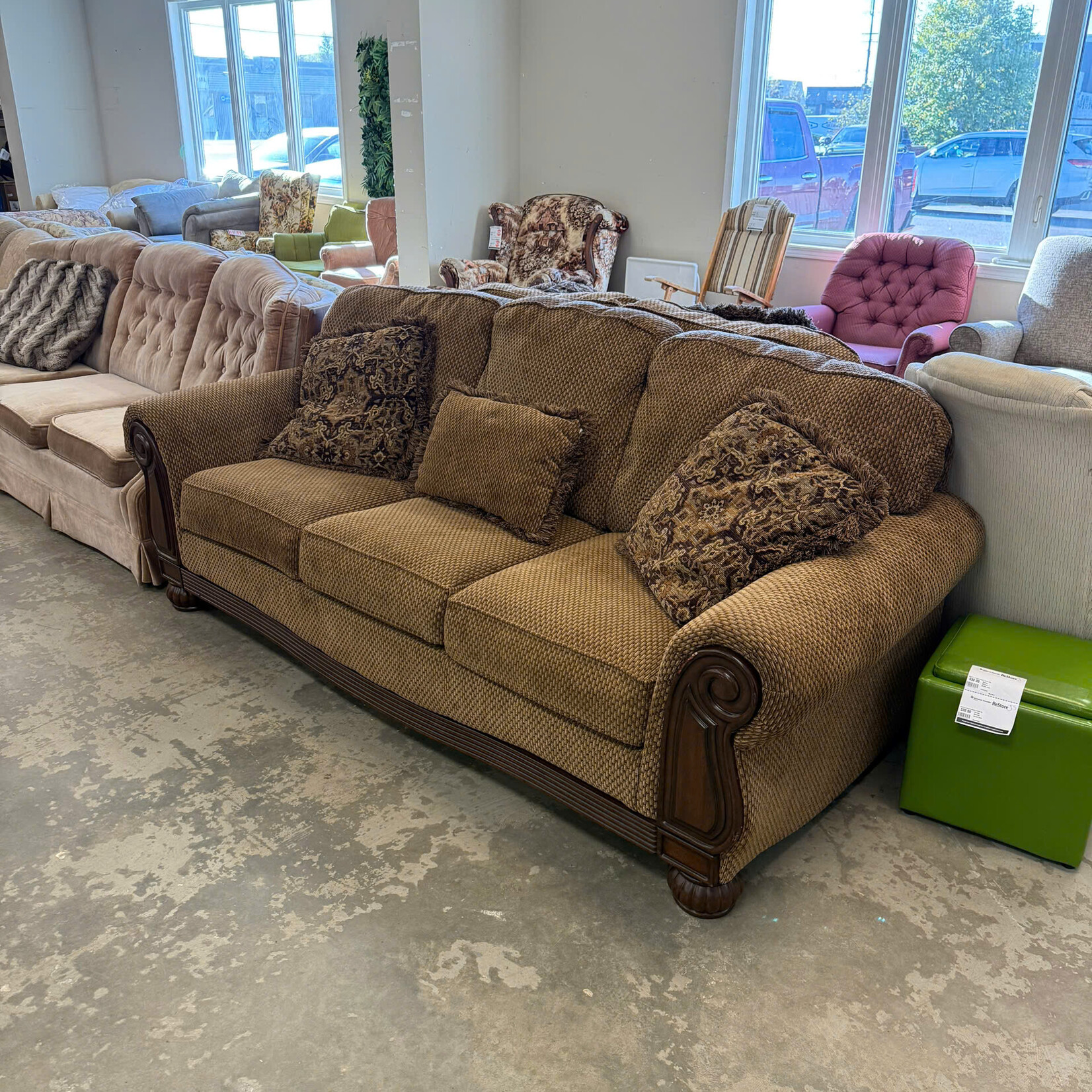 Brown Wood Trim Couch