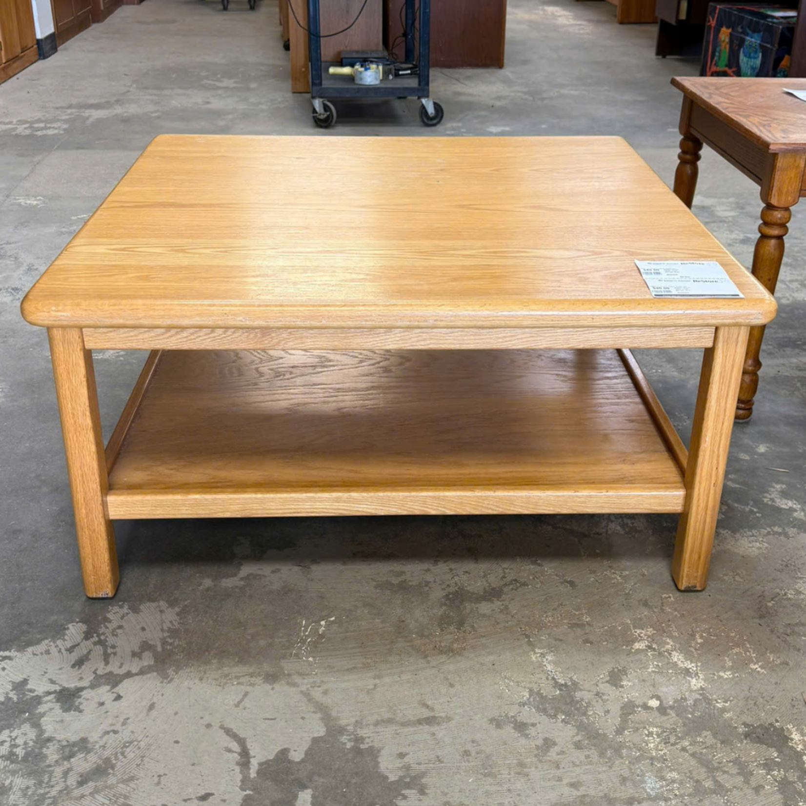 Square Coffee Table Lower Storage shelf