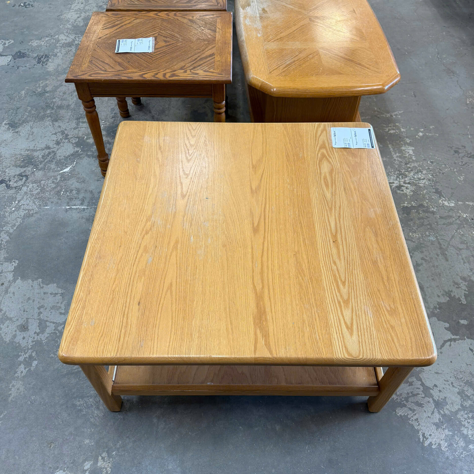 Square Coffee Table Lower Storage shelf