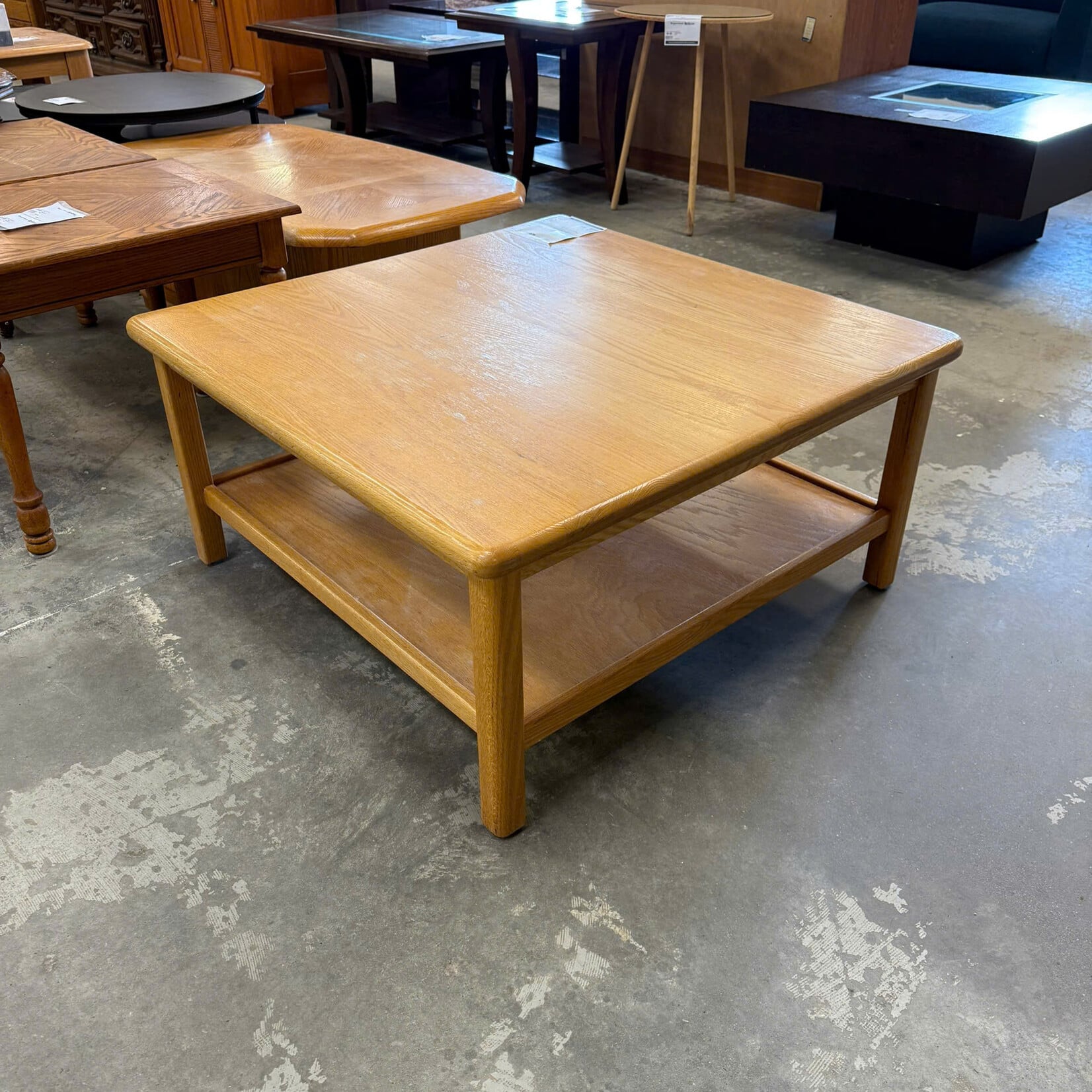 Square Coffee Table Lower Storage shelf