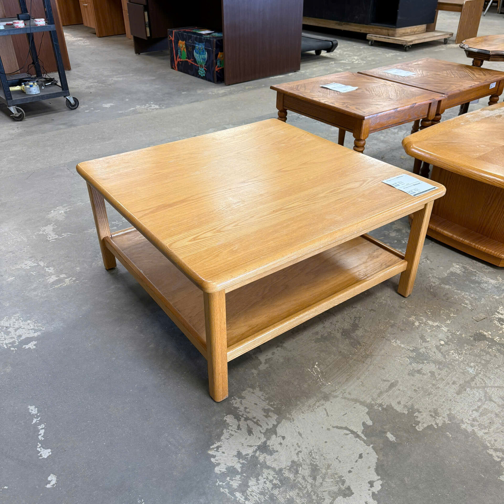 Square Coffee Table Lower Storage shelf